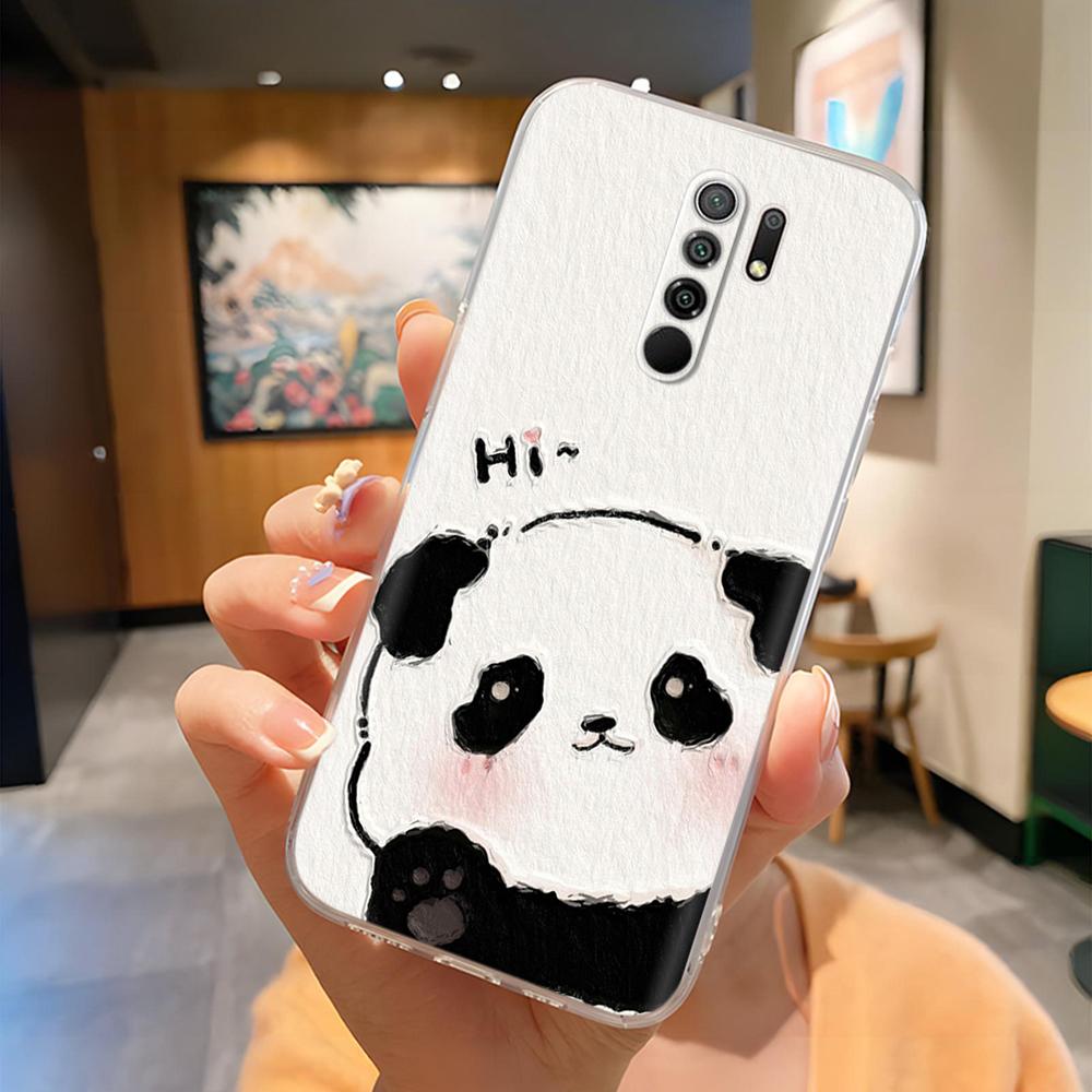 Phone Case For Xiaomi Redmi 9 Cute Panda Phone Cover For Redmi 9 Prime Redmi9 Cases Funda Soft Silicone Protective Back Cover
