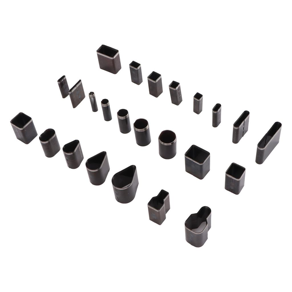 24Pcs Hollow Punch Cutter High Carbon Steel Assorted Styles Box Packed Leather Cutter Punch for Fabric Clay DIY Belt