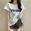 ins pure desire 1111 new summer Internet celebrity shoulder short sleeve T-shirt loose women's top thin bottom women's T-shirt