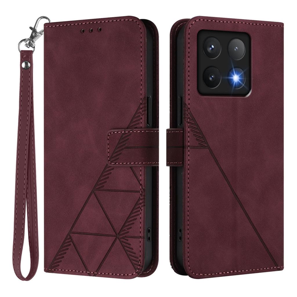 For Xiaomi 14T Leather Case with Hand Strap Wallet Stand Phone Cover