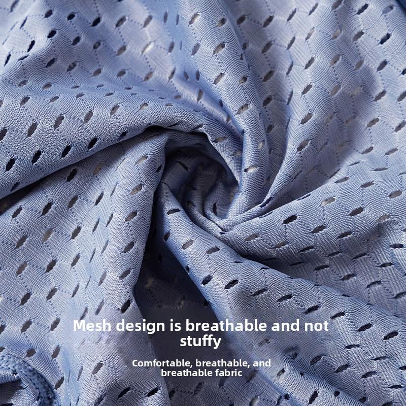Men's Summer Thin Section of Breathable Mesh Non-trace Quick-drying Waist Boxer Briefs