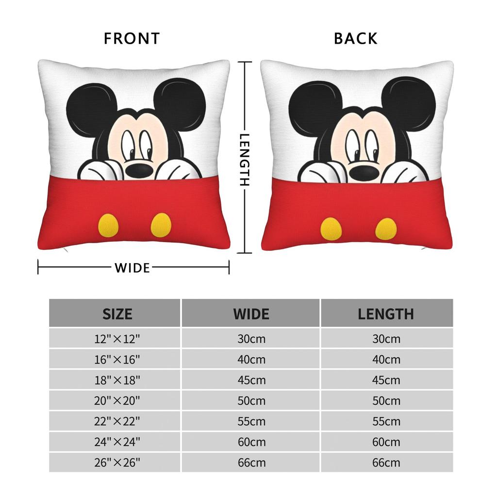 Mickey Minnie Cartoon Square Pillowcases Polyester Room  Cushion Case Cool Home Decoration Pillowcase 45*45