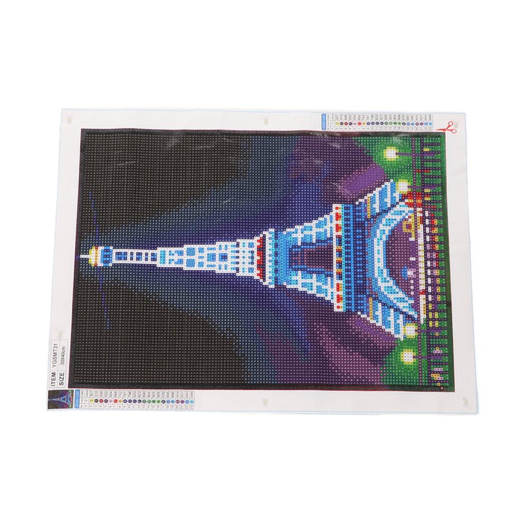 Rhinestone Painting Kit Modern Tower Pattern Luminous Rhinestone Painting for Home Living Room Decoration