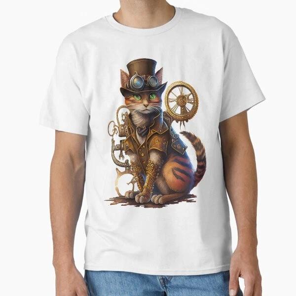 Steampunk Cat Classic TShirt Made In UsaAus TShirt S2xl S
