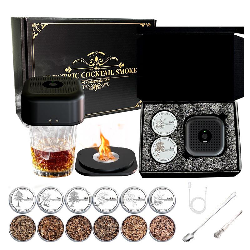 

Electric Cocktail Smoker Kit with Spoon Including Six Wood Chips and USB Charging Cable Whiskey Smoker Kit Bourbon Smoker Kit