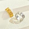 18k Gold Non-fading Stainless Steel Adjustable Open Ring for Women