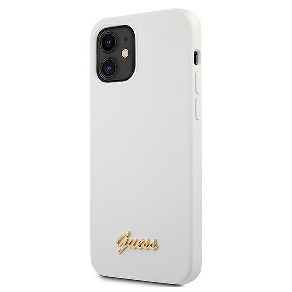 Guess Guhcp12Slslmgwh Iphone12 Mini 5,4 Biały/White Hardcase Metal Logo Script
