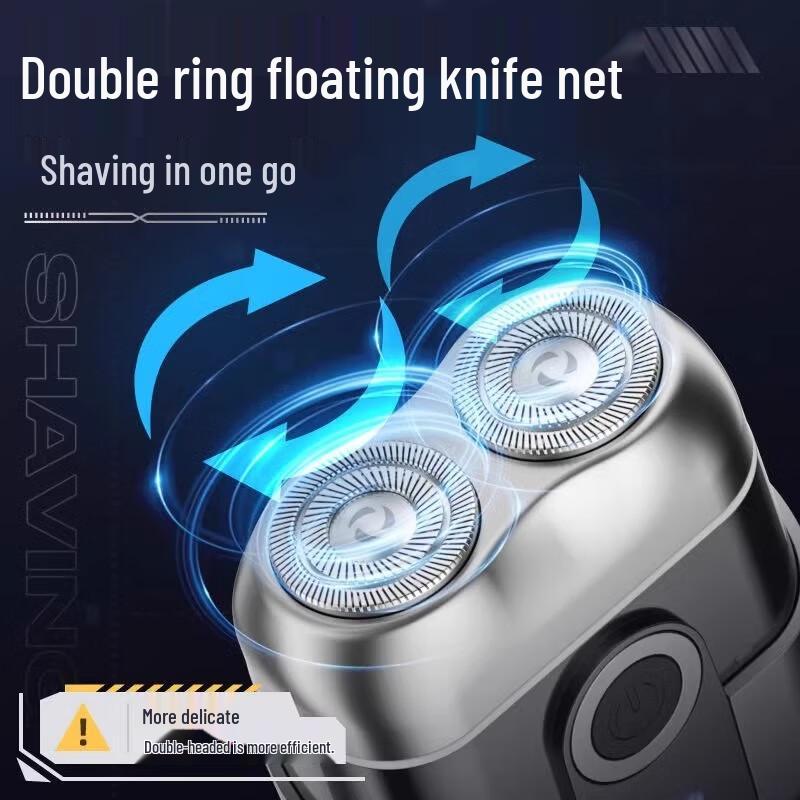 Electric Shaver Charger - Men's Portable Mini Magnetic Razor, Washable Head