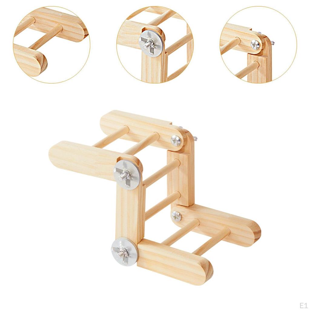 Bird Ladder Perch,Bridge for Small Medium Animal Exercise,Sturdy Wood Fun Gifts Parrot Perch