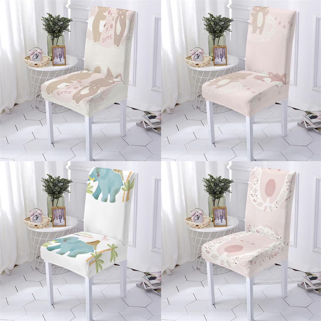 

Чехлы на сиденья в стиле растений и животных, растягивающиеся чехлы на сиденья для стульев, эластичные чехлы для стульев с мультяшным принтом животных, домашние чехлы