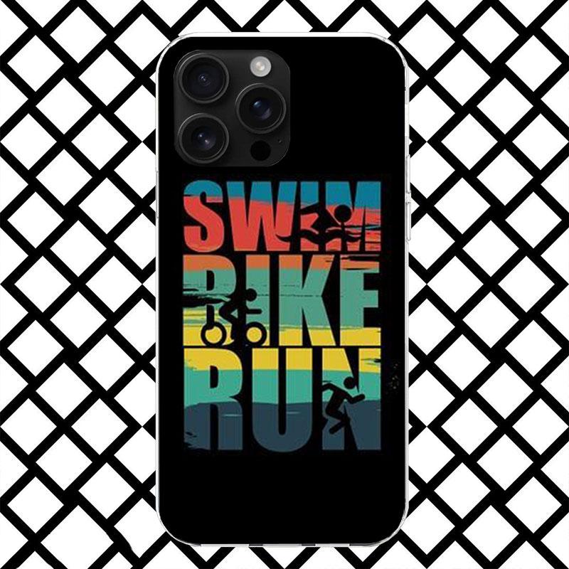 Triathlon Swim Bike Run Phone Case for iPhone 17 Air 16 16E 15 14 Plus 13 Mini 12 11 Pro Max 7 8 + SE 2020 Soft Cover Fundas 17