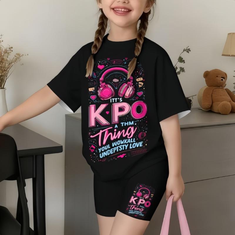Fun Kpop Demon Hunters Women's Short-sleeved Shorts Set for Women's Crew Neck Short Sleeve Tees Fashion Women's Outfit