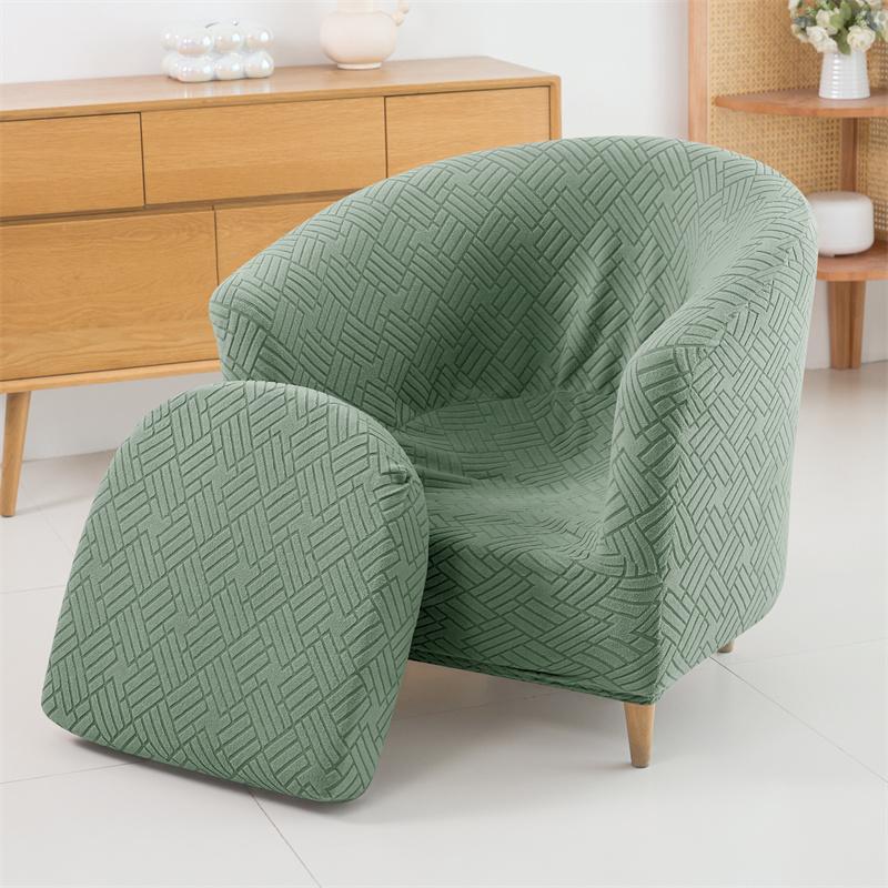 2pcs/set Jacquard Club Tub Chair Cover with Cushion Cover Elastic Armchair Slipcover Non Slip Couch Cover Furniture Protector