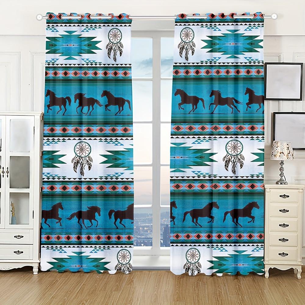 

2 шт. шторы в стиле бохо/ацтеков, термоизоляционные шторы для окон, украшения для спальни, гостиной, офиса, дома 100W130H(CM)40x51in&Grommet Top