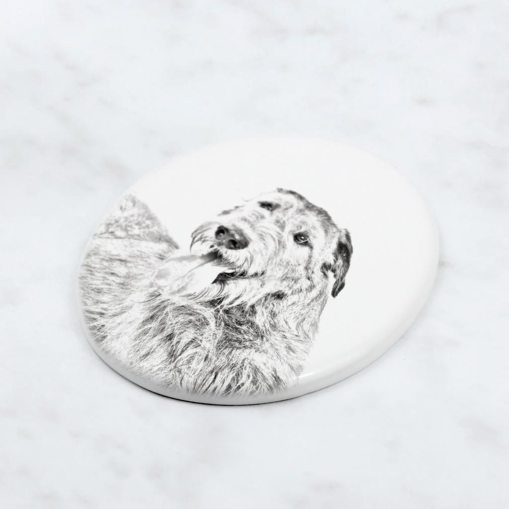 Irish Wolfhound - commemorative plaque with a photo of a dog, tombstone with a print, personalized oval plaque from the Art-Dog brand