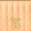Burberry Peach Quilted Leather TB Monogram Chain Crossbody Bag With Gold Hardware For Daily Use