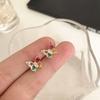 Vintage Colorful Rhinestone Butterfly Stud Earrings Cute Ear Stud Piercing Earrings For Women Girl Party Accessories