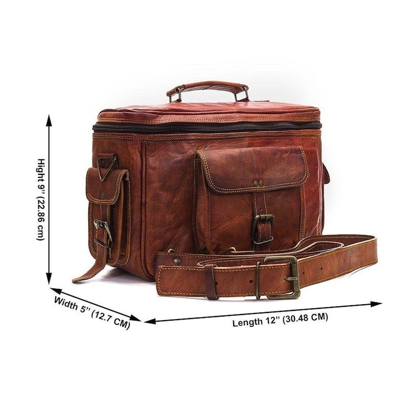 100 % Leather Camera Bag for Multi Purpose Vintage Brown DSLR/SLR Camera Bag Case