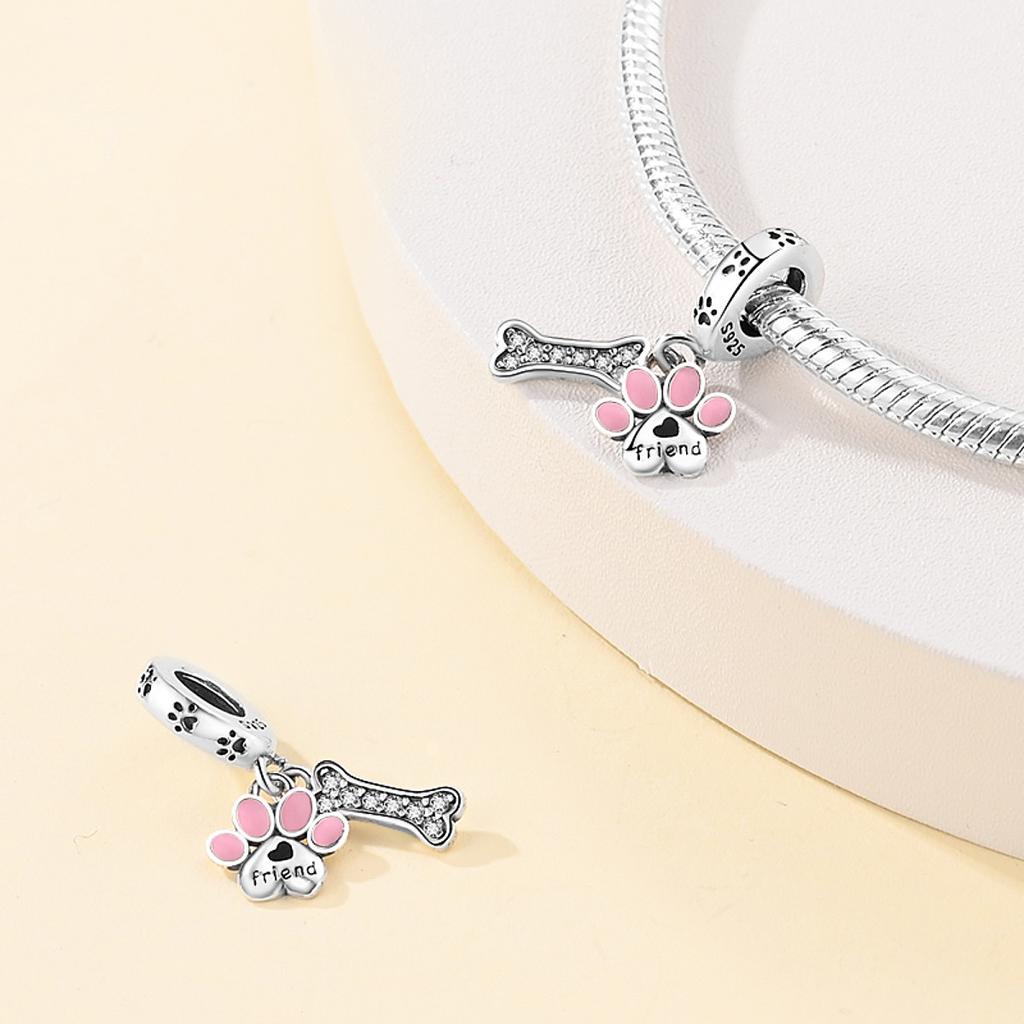 Original Kupfer Anhänger Luxus Haustier Kralle Knochen Perlen Passend für Armband DIY Frauen Herstellung Zartes Geschenk Schmuck