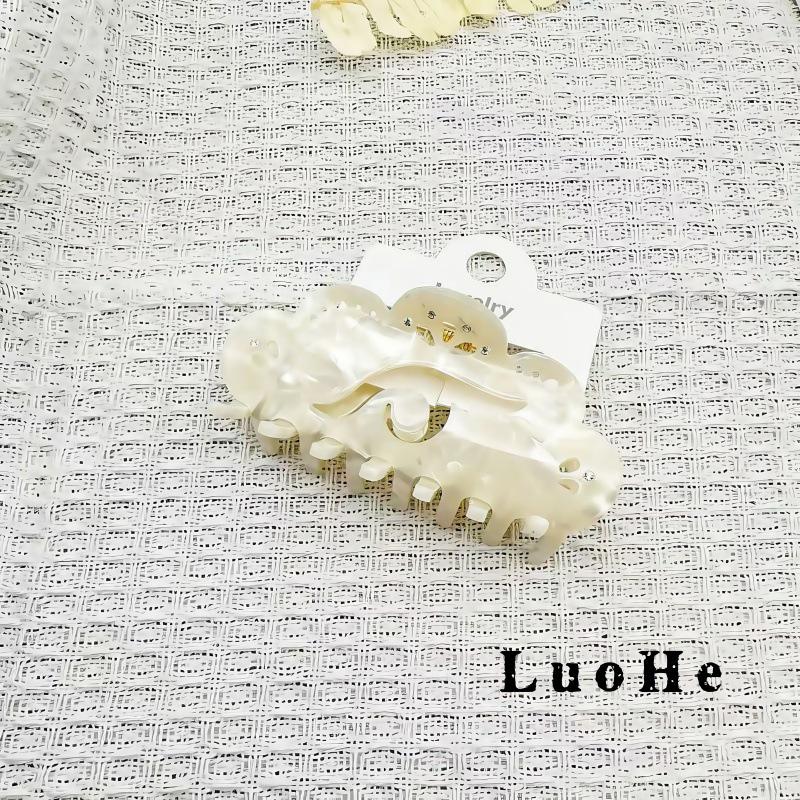 Luohe Jewelry Pink Acetate Rhinestone Shark Hair Clip - Ancient Style Women's High-End Accessory