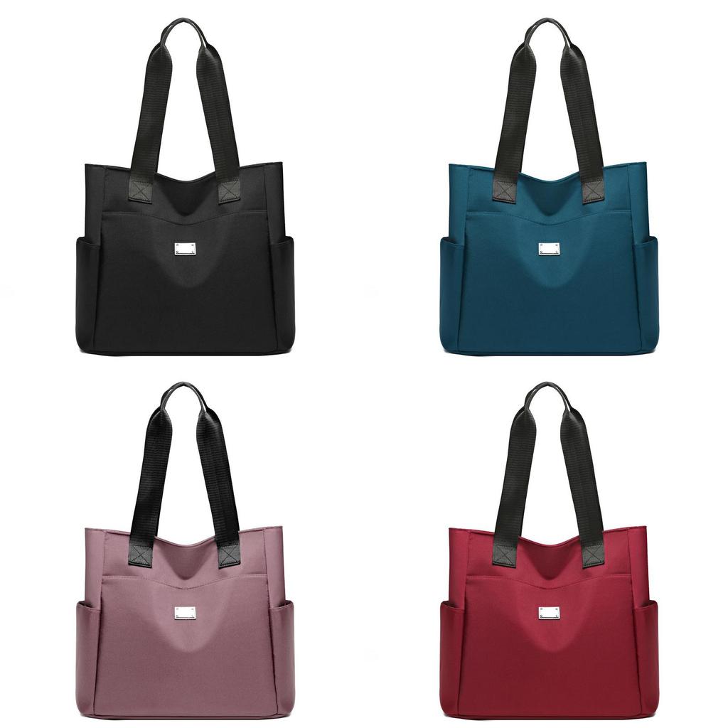 Borsa a Tote in Nylon da Donna Grande Capacità Stile Urbano Con Chiusura a Zip Per Uso Quotidiano
