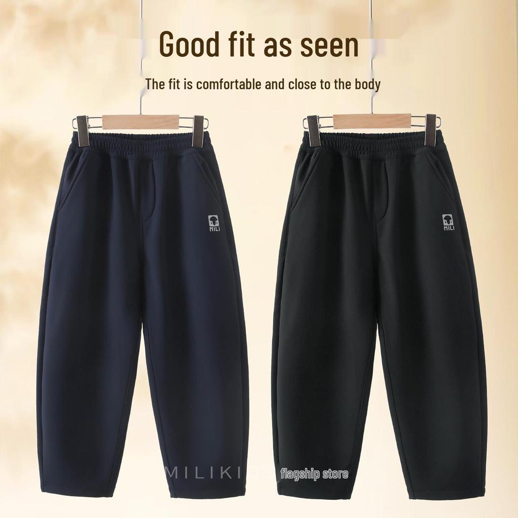 Dziecięce wiatroodporne spodnie dresowe z polaru - Jesienno-zimowa odzież sportowa dla chłopców i dziewcząt