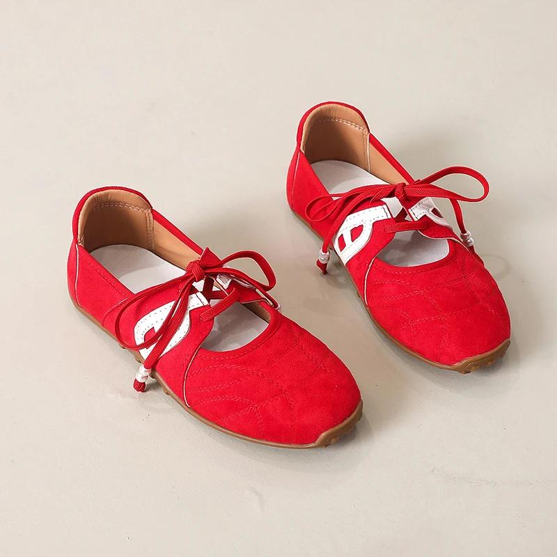 Fall 2025 New Women's Shoes French Thin Sole Color Block Mary Jane Shoes