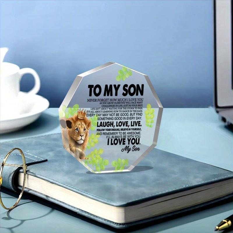 "To My Son" Clear Acrylic Sign - Heartfelt Gift from Mom for All Occasions
