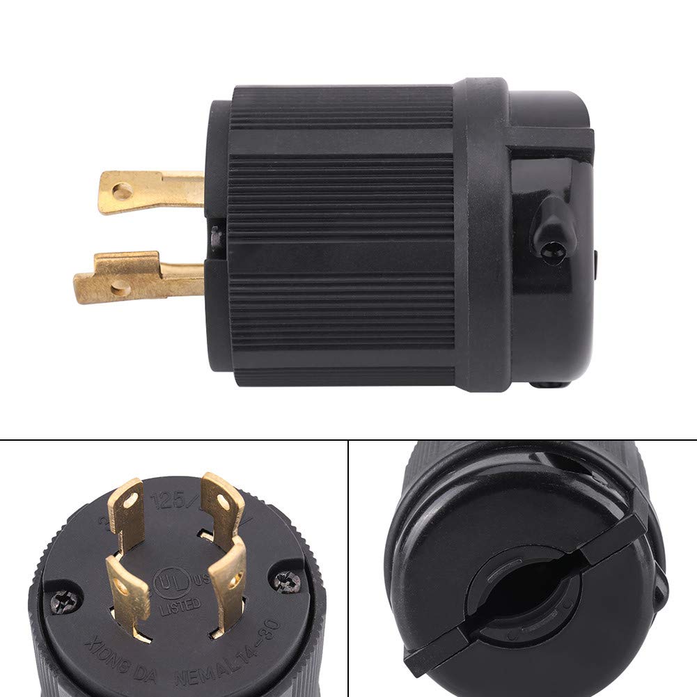 ochun NEMA L14-30P Plug, 30A 125V-250V Locking Plug for Generators with CUL, Quick Installation with 3-Pole 4-Wire Twist for Europe and America using
