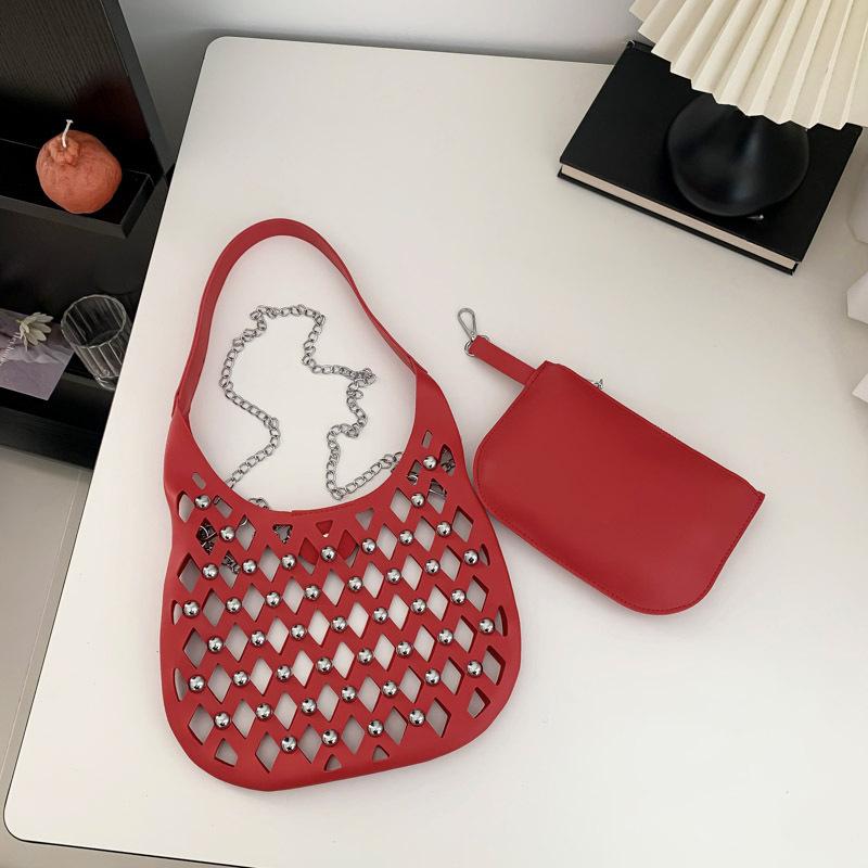 Hollow Underarm Bag for Women with Niche Design 2024 New Hollowed Out Sky Star Commuting Fashionable Rivet Single Shoulder Crossbody Bag
