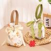 Floral Canvas Drawstring Bag Small Flower Pouch Jewelry Packaging Bag Wedding Candy Christmas Gift Packaging Bag Bowknot Bag