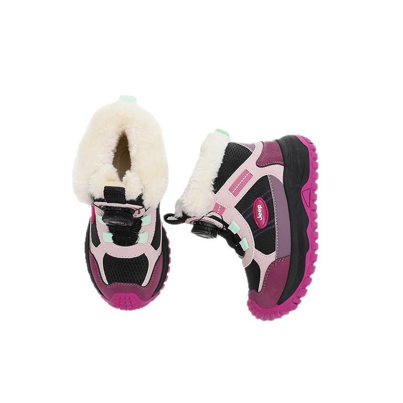 Jeep Kids' Thick-Soled Winter Boots - Boys' Cotton and Girls' Plush Snow Boots for 2025