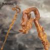 Yellow Dragon Wooden Single Joint Fashion Wood Stick Decorative Cospaly Cane Halloween Crutch Wand Crosier 94cm