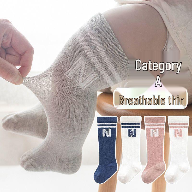 Sommer Atmungsaktive Netz Kniehohe Baumwollsocken für Neugeborene