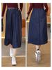 Simple High-Waisted Mid-Length Denim Skirt - 2026 Early Spring Collection, Comfortable, Loose, and Slimming Fit.