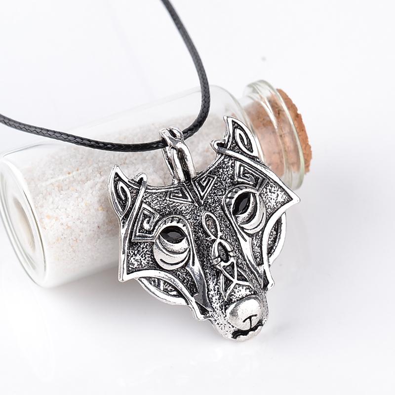 Funny Norse Mythology Viking Wolf Head Pendant Necklace Pendant Vintage Original Animal Jewelry