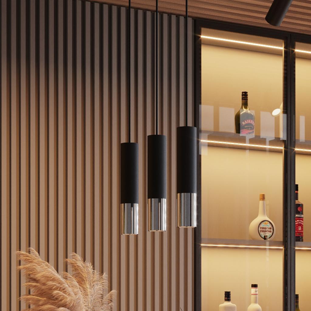 Lampa Wisząca Salixa 3 Gu10 Czarny Lumilo 09.249.42