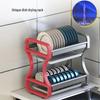 Starry Grey Double Layer Kitchen Dish Drying & Storage Rack