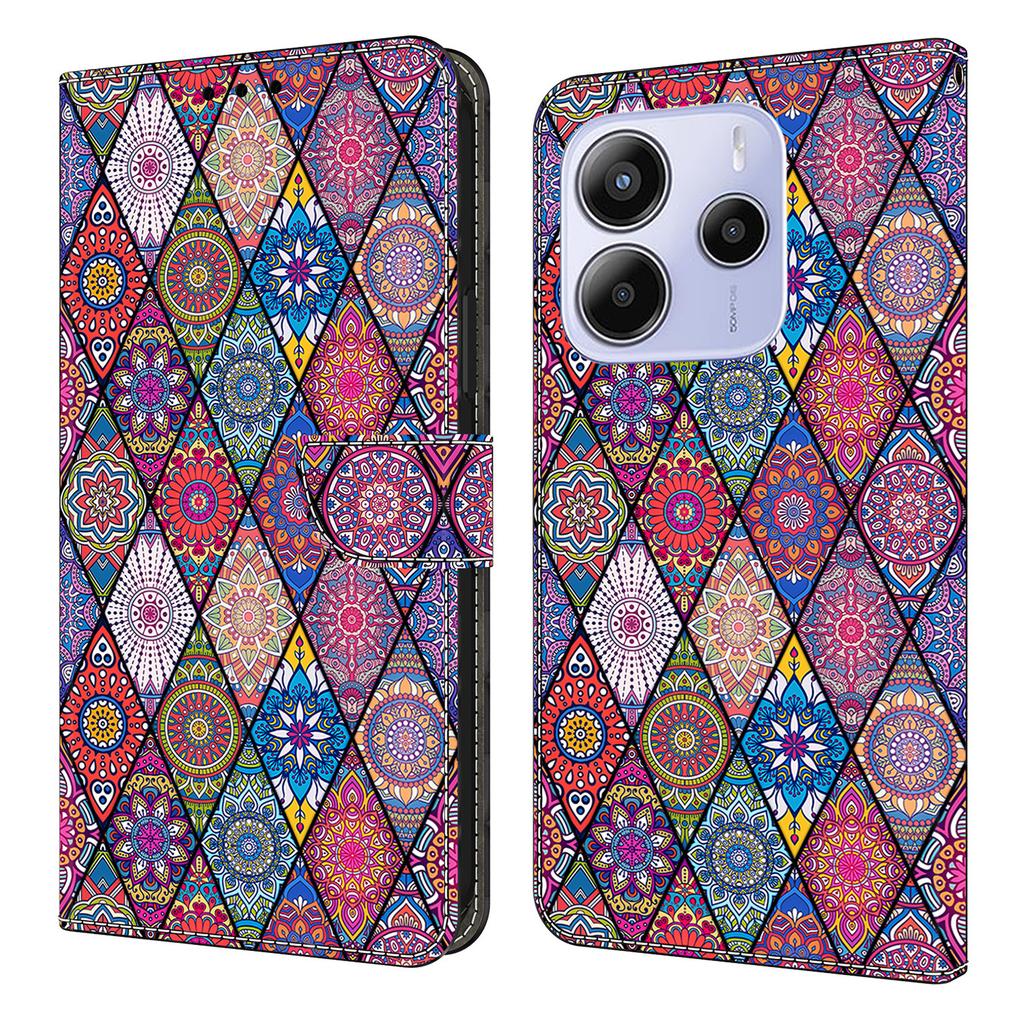 For Xiaomi Redmi Note 14 4G (164.84mm) Wallet Case Pattern Printing PU Leather Flip Stand Phone Cover