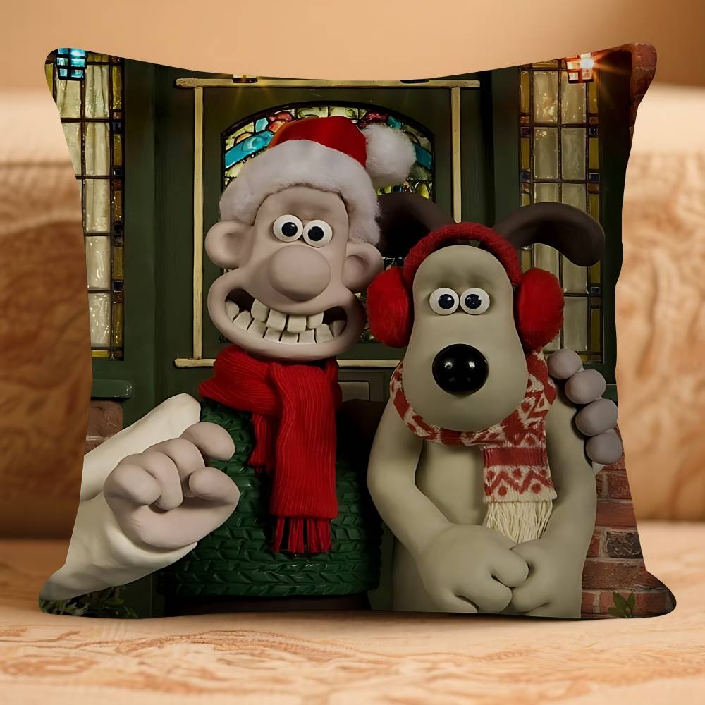 Wall-ace And G-Gromit Pillowcase Toon Gift Cushion Cover Bedroom Home Sofa Chair Seat Decor Pillow Case