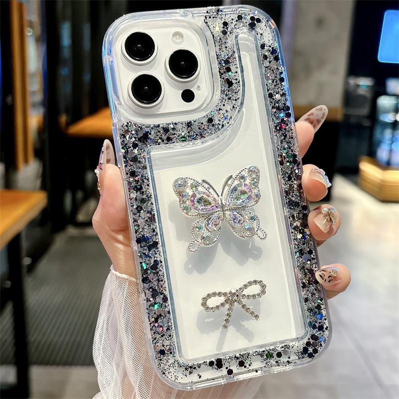 

Glitter Crushed Diamond Phone Case for Samsung A36, Compatible with Bow S24ULTRA, Transparent A55, A14, A13 Samsung S20 FE
