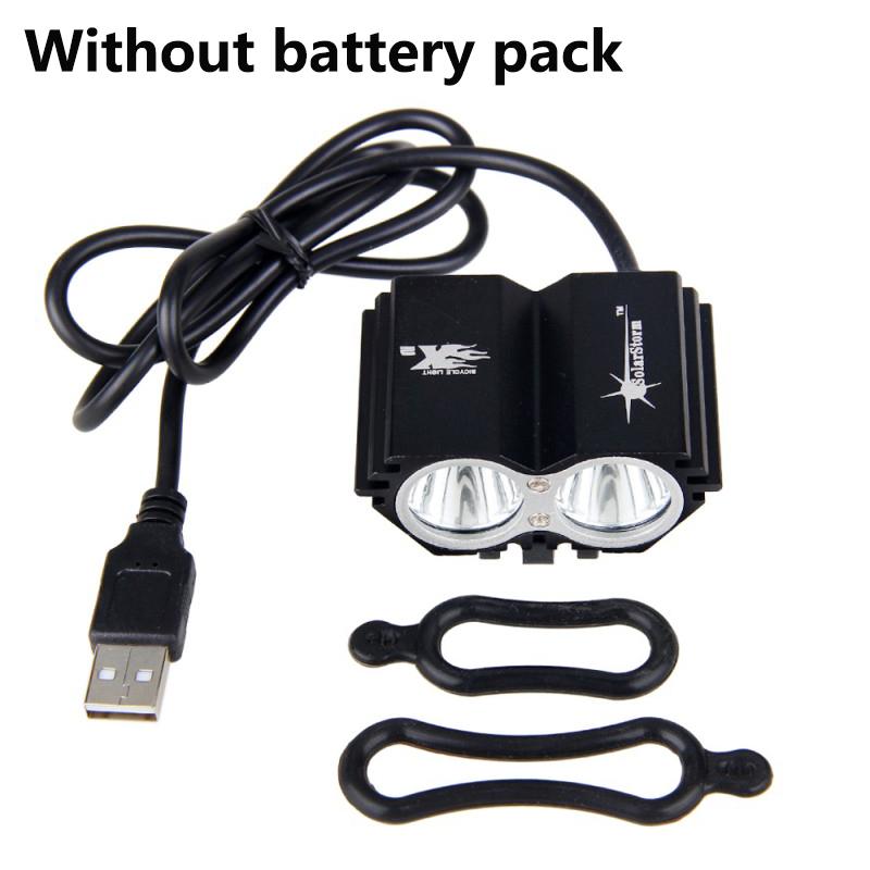 

Водонепроницаемый USB велосипедный фонарь 8000LM светодиодный передний велосипедный фонарь с двумя лампами для езды на велосипеде без батареи