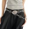 Adjustable Cowgirl Belt Retro Studded PU Leather Waist Girdle Western Charm Waist Accessory for Jeans and Dresses