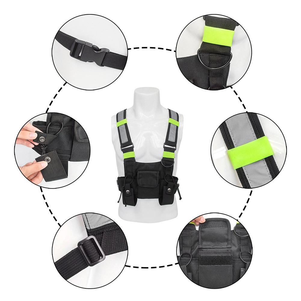 Men's Holster Vest Way Radio Walkie Talkie Adjustable Shoulder Straps Vest For Men Women Survival Biking Work Camping Fishing