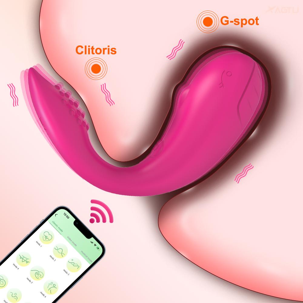 APP sterowanie Bluetooth wibrator dla kobiet łechtaczka G Spot Dildo Massager z 2 silnikami wibrujące jajko majtki zabawki erotyczne dla dorosłych