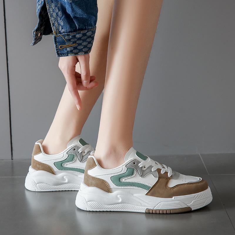 Dámské Boty INS Zvyšující Deskové Boty s tlustou podrážkou Korejské Boty Studentské Tide Boty Four Seasons 35-40