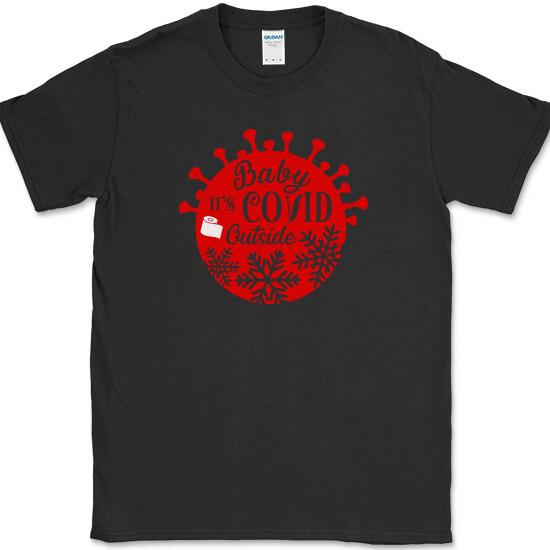 BABY IT S COV OUTSIDE T-Shirt Mens Womens Tees Top Funny Pandemic Holiday Christmas Tee XL