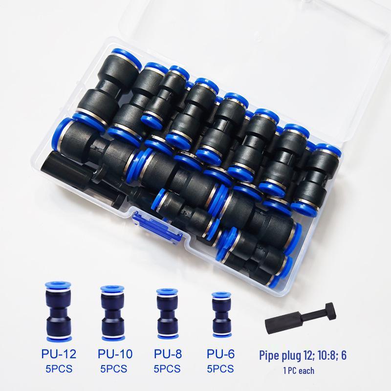 

Пневматический пластиковый набор быстроразъемных PU фитингов - 50 шт. проходных, 60 шт. комбинация соединителей 4/6/8/10/12 мм