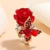 5 Color Women Rose Ring Fashion Exquisite Retro Butterfly Accessories Decorative