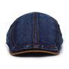 Men's and Women's Fashion Denim Hats Cotton Washed Denim Beret Retro Casual Cap Forward Hat